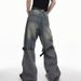 Pulse European And Niche Retro Distressed High-Waisted Three-Dimensional Patchwork Design American High Street Trendy Brand_mkmklike.com