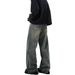 Cleanfit Vintage Straight-Leg Jeans – Retro Wide-Leg Loose Fit, Classic Blue Denim For Men_mkmklike.com
