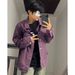 Spring Fashion Brand Purple Denim For Men, American Washed High-End Sense, Rugged And Handsome Workwear Jacket Top_mkmklike.com