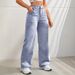 Women's Clothing New Discount Craft Washed Mid Waist Wide Leg Jeans Loose Casual Versatile_mkmklike.com