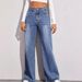 Vintage Washed High-Waisted Wide Leg Jeans – Distressed Cat Whisker Details & Comfort Stretch_mkmklike.com