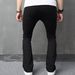 Men's Embroidered Flared Jeans – Slim Fit Black Denim Pants With Vintage Stitching For Retro & Street Style_mkmklike.com