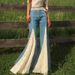 Cross-border Foreign Trade Women's Clothing: Lace Splicing, Color-blocking, Vintage Bell-bottom Pants, Versatile And_mkmklike.com
