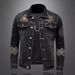 Pulse Pulse European American Style Trendy Embroidered Turn-Down Collar Denim Jacket For Men, New Autumn And Winter Vintage Street_mkmklike.com
