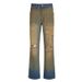 women's Clothing Washed And Distressed Retro Gradient High Waist Jeans Ripped Ink Straight Casual Trousers_mkmklike.com