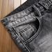 Men's Distressed Black Denim Shorts Vintage Washed Cotton Mid-Length Casual Streetwear with Rip And Fray Details_mkmklike.com