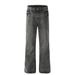 Heavy-duty Washed Vintage Denim Straight-leg Pants Men's Punk Street Style Ripped Loose Casual Trousers_mkmklike.com