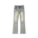 Scimitar Micro-pull Jeans Men's Spring And Autumn American High Street Niche Splicing Straight Thin Vibe Pants_mkmklike.com