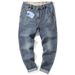 Large Size Men's Clothing Spring And Summer Thin Nine-point Jeans Men's 9-point Elastic Loose Retro Jeans Men's Cross-border Wholesale_mkmklike.com
