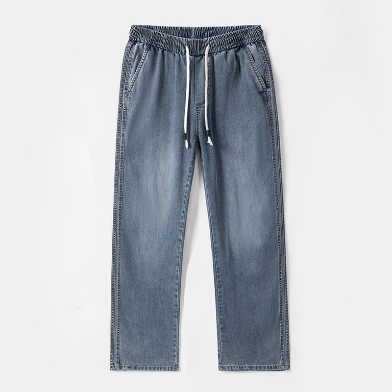 Premium Stretch Rayon Jeans For Big & Tall Men – Ultra-Lightweight Relaxed Fit Jogger Pants (Up To 300lbs) In Grey & Blue_mkmklike.com