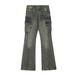 Men's Clothing High Street Distressed Jeans For Men And Women Retro Zipper Multi Pocket Design Straight Leg Flared Couple Floor Length Trousers_mkmklike.com