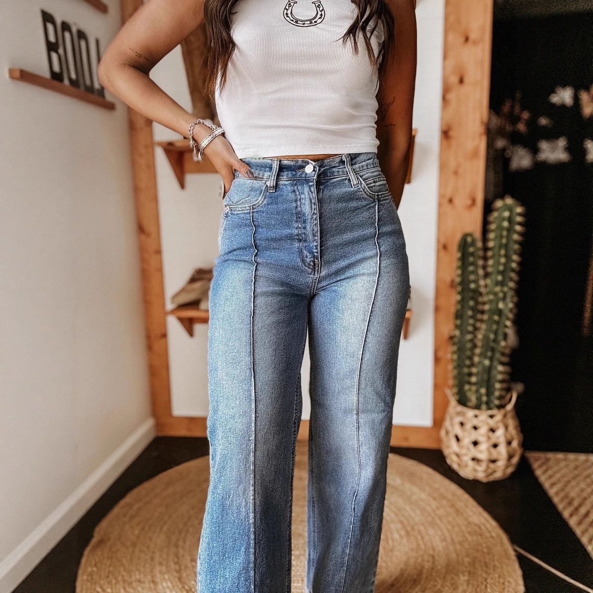 Women's Clothing Stretch Washed Straight Leg Jeans - High Waist Distressed Denim Pants For Streetwear Fashion_mkmklike.com