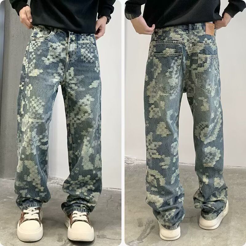 Men's Clothing Casual Washed Denim Jeans Loose Fit Versatile Relaxed Fit Washed Jeans – Classic Straight-Leg Denim Pants For Casual Comfort (XL-3XL)_mkmklike.com