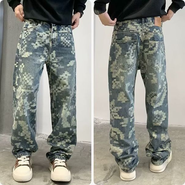 Men's Clothing Casual Washed Denim Jeans Loose Fit Versatile Relaxed Fit Washed Jeans – Classic Straight-Leg Denim Pants For Casual Comfort (XL-3XL)_mkmklike.com