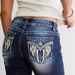 Women's Slim Fit High Waist Denim Shorts – Embroidered Stretch Jeans Shorts (Dark Blue, S-XXL)_mkmklike.com