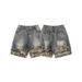 Men's Clothing Men's Trendy Straight Leg Denim Shorts Retro Camouflage Patchwork Frayed Five Point Casual Mid-Length Pants_mkmklike.com