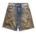 Men's Clothing Casual Retro Denim Shorts Fashionable Washed Straight Tube Tall Thin Five Point Hole Shorts_mkmklike.com