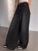 Women's Wide Leg Denim Jeans Ripped Extra Long Floor Length Distressed Details_mkmklike.com