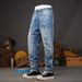 Men's Relaxed Fit Vintage Washed Denim Pants – Classic Harem Style With Artisan Distressing (28-38) – 90s Retro Streetwear For Casual Wear_mkmklike.com