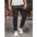 Men's Side Zipper Pocket Trim Casual Trousers Slim Fit Men's Casual Solid Color Trousers_mkmklike.com