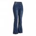 High Waisted Denim Flared Pants for Women Slimming And Flattering Cross Border Exclusive Whiskered And Washed Design_mkmklike.com