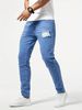 Men's Clothing Stretch Pants Slim Blue Denim Pants Slim Fit Blue Distressed Skinny Jeans - Stretch Denim Pants With Washed Finish For Casual Wear_mkmklike.com