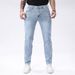 Daily Street Slimming Slim Fit Jeans For Men, Elastic And Versatile For All Seasons, Light Colored Tight Denim Pants, Small Leg Men's Pants_mkmklike.com