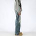 High Street Dirty Dyed Ripped Scimitar Jeans Men's Autumn Trendy Brand Vibe Wide Leg Silhouette Loose Straight Long Pants_mkmklike.com