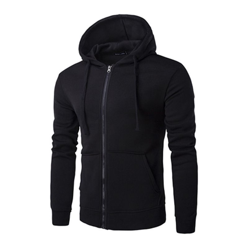 Men's Clothing New Spring and Autumn Style Zipper Hooded Sweatshirt Men's Cardigan Sweatshirt Long Sleeve Solid Color Sweatshirt_mkmklike.com