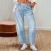 Women's Clothing Retro Banana Pants Loose Machete Trousers Wide Leg Pants Mid Waist Straight Jeans For Women_mkmklike.com