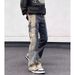 Nordmann European And American Style Retro Irregular Patchwork Jeans For Men, Ins Trendy Brand, Slim Fit High Street Flared Long_mkmklike.com