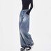American Retro Deconstructed Original Color Curved Hem Jeans Women, Loose Silhouette, Wide-leg, Floor-length Pants For_mkmklike.com