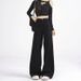 Women's Black Stretch Jeans, New Autumn And Winter Straight Wide-leg Loose Casual Pants With A High-end Design_mkmklike.com