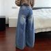 Blue Women's Curved Scimitar Casual Trousers Trendy Polyester Cotton Blend Regular Fit For Spring/Autumn Summer Winter_mkmklike.com