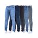 Men's Classic Straight Jeans - 90% Cotton Stretch Denim, Mid-Rise With Zip Fly, Washed Black/Deep Blue/Light Blue (S-3XL)_mkmklike.com