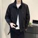 New Autumn Winter Cotton Loose Solid Color Simple Stylish Stand Collar Workwear Jacket Men's Trendy Brand_mkmklike.com