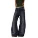 Men's Clothing Vintage Washed Loose Fit Wide Leg Jeans For Men - Straight Leg Casual Denim Pants (Black, S/M/L/XL/2XL)_mkmklike.com