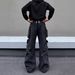 Vintage American Style Washable Loose Fit Cargo Jeans For Men & Women With Multi-Pockets Straight Leg Streetwear Pants_mkmklike.com