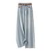Women's Light Colored Wide Leg Jeans High Waisted Curved Slit Casual Fashionable Straight Leg Pants Autumn Style_mkmklike.com