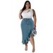 Women's Clothing Large Size Denim Fitted Long Skirt_mkmklike.com