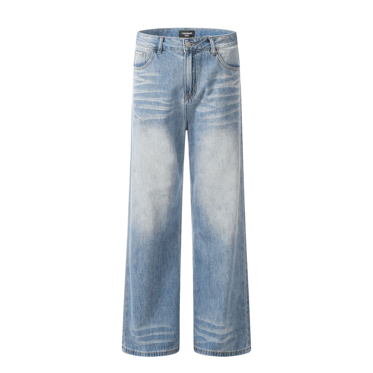 Men's Clothing High Street Retro Jeans Men And Women Loose Straight High End Sense Of Wide Leg Pants Handsome Pants_mkmklike.com