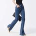 Women's Clothing Spring New High Waist High Slim Fit Split Retro Flared Pants Flared Jeans Women Spring_mkmklike.com