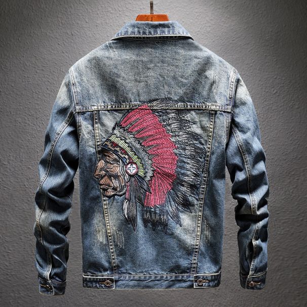 Pulse Pulse 2025 Spring Autumn Embroidered Denim Men's Trendy Brand Korean Style Fashionable European And American Street Versatile_mkmklike.com