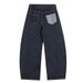 Men's Loose Fit American Street Style Washed Scythe Jeans With Belt And Pentagram Pendant, Wide Leg Pants_mkmklike.com