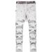 Men's Slim Fit Printed Casual Trousers Comfortable Denim Pants_mkmklike.com