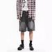 Men's Clothing Men's Ink Splatter Wash Denim Shorts High Street Trend Loose Fit Five Point Summer Style Casual Wear_mkmklike.com