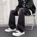 Loose Straight Leg Micro Flared Jeans For Men In Spring Autumn, Stylish High-End Trendy American Street High Pants, And_mkmklike.com