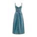 Spring/Summer Drop Strap Worn Casual Style Button Denim Long Dress_mkmklike.com
