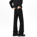 American Retro Black Flared Pants For Men, Autumn High Street Cleanfit Loose Wide-leg Straight Slimming Jeans_mkmklike.com