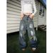 Trendy Paint-Splatter Jeans For Men – Unisex Relaxed Straight-Leg Denim Pants With Artistic Drip Effect_mkmklike.com